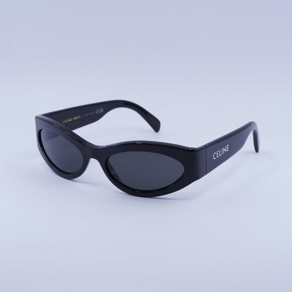 Celine CL40288I 01A MONOCHROMS Sunglasses Black Cat Eye Frame, Grey Lenses - Picture 5 of 9